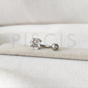Piercing ombligo strass engarzado, corazón