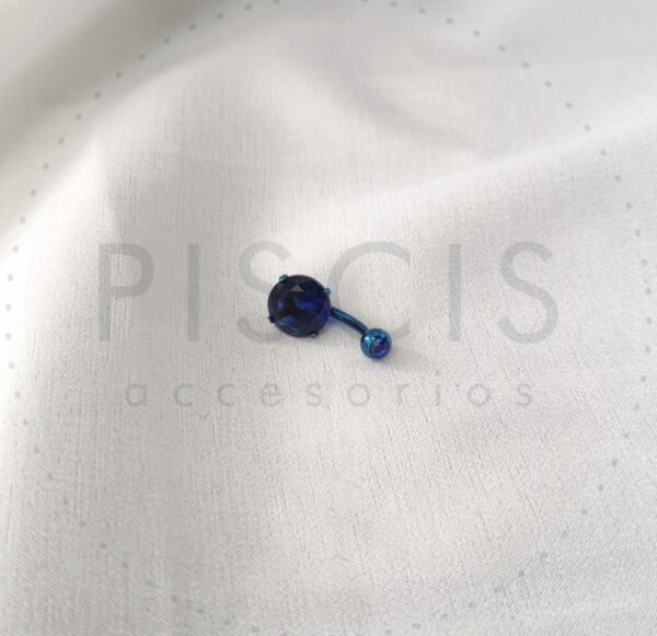 Piercing ombligo strass azul completo