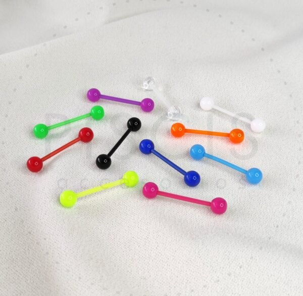 Piercing lengua de silicona dif. colores