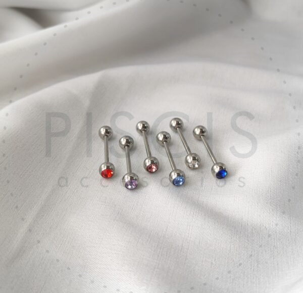 Piercing lengua doble strass