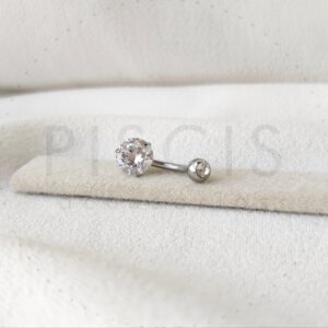 Piercing ombligo strass engarzado, circulo.