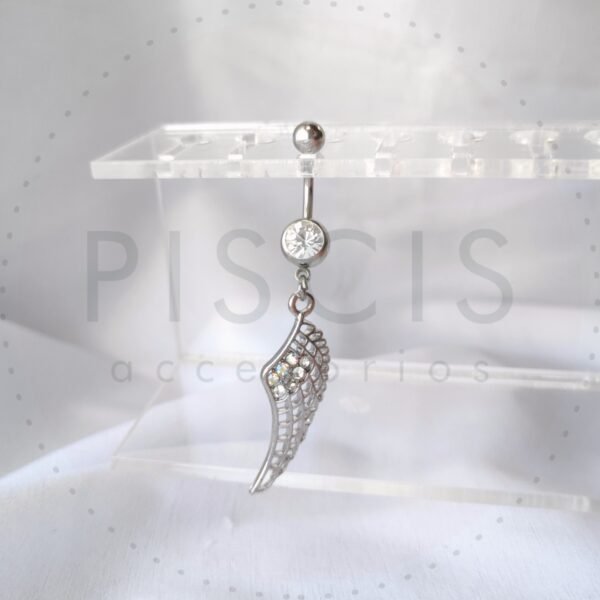 Piercing ombligo colgante, ala strass