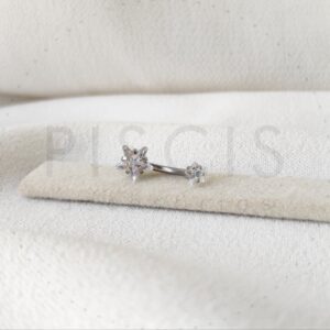 Piercing ombligo doble strass, estrella