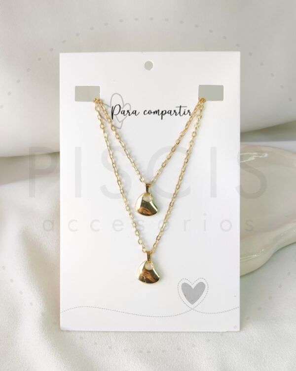 Collares para compartir doble corazón.