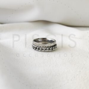 Anillo antiestrés plateado.