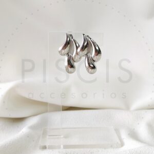 Aros Miel, plateados.