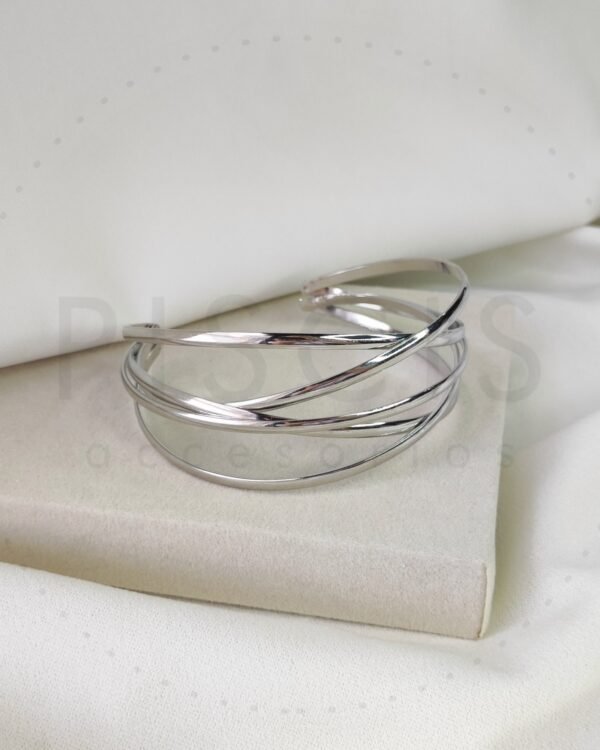 Brazalete Grissa, plateado.