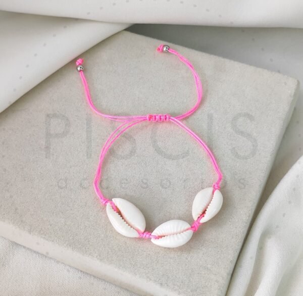 Pulsera caracoles, rosa