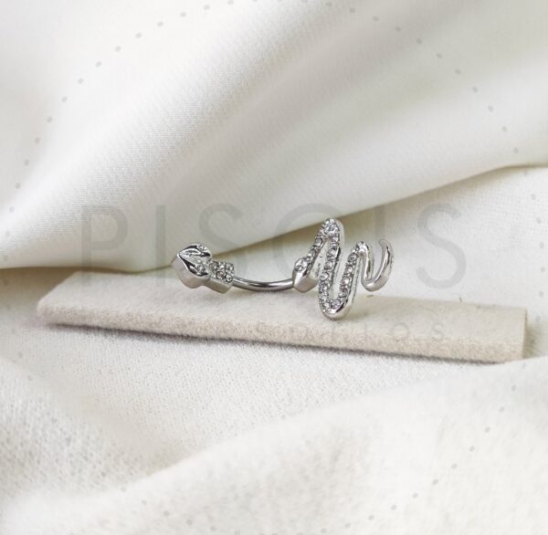 Piercing ombligo serpiente multistrass.