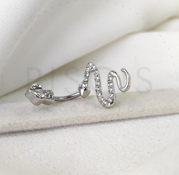 Piercing ombligo serpiente multistrass. - Imagen 2