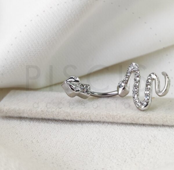 Piercing ombligo serpiente multistrass. - Imagen 3