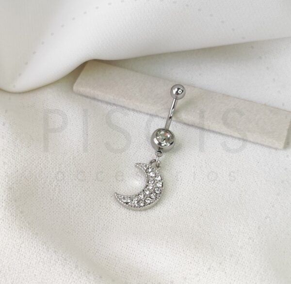 Piercing ombligo luna multistrass, colgante.