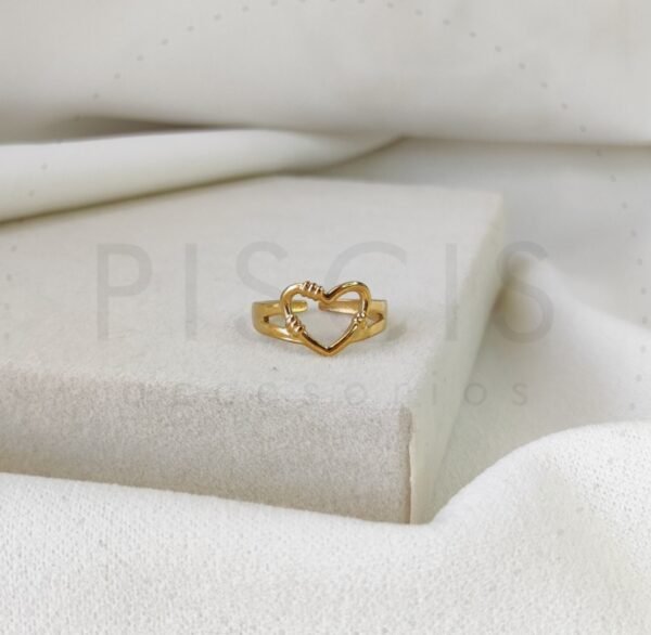Anillo Cuore regulable, dorado.