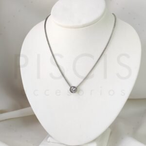 Collar Susanito blanco, plateado.