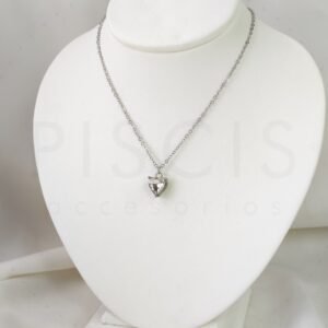 Collar Cami blanco, plateado.