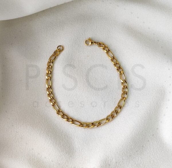 Pulsera cubana dorada dif. medidas