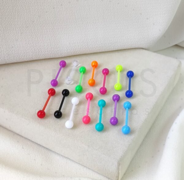 Piercing lengua de silicona dif. colores