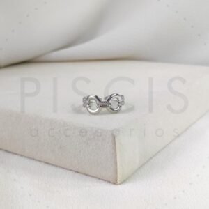 Anillo Lilen plateado, regulable.