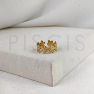 Anillo Miley dorado, regulable.