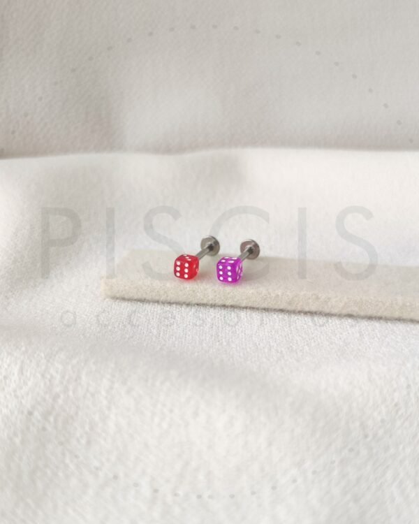 Piercing labret dado acrílico dif. colores