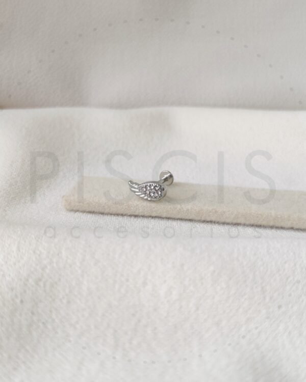 Piercing labret alita con strass, plateado.