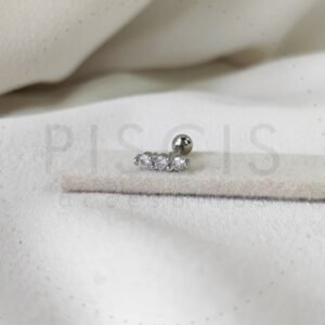 Helix 3 strass, plateado.