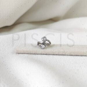 Piercing clicker doble strass corazón.
