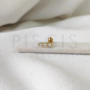 Helix 3 strass, dorado.