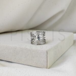 Anillo Logan regulable, plateado.