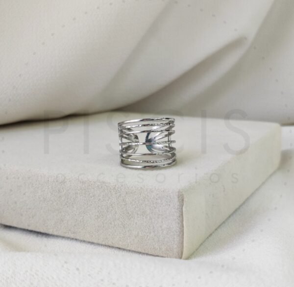 Anillo Logan regulable, plateado.
