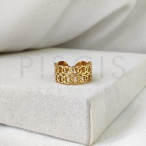 Anillo Leah regulable, dorado.