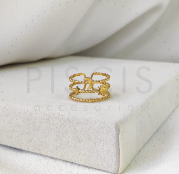 Anillo Clarisse regulable, dorado.