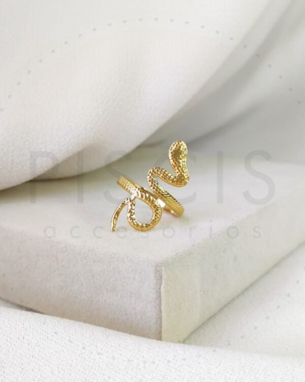 Anillo Snake regulable, dorado.