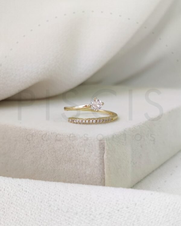 Anillo Sue strass, dorado.