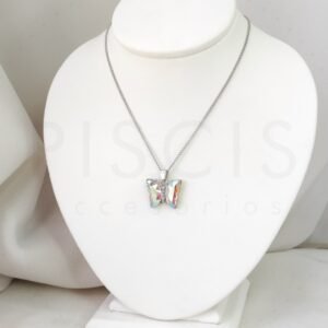 Collar Farfalla tornasol, plateado.