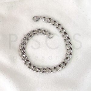 Pulsera Cuba, plateada.
