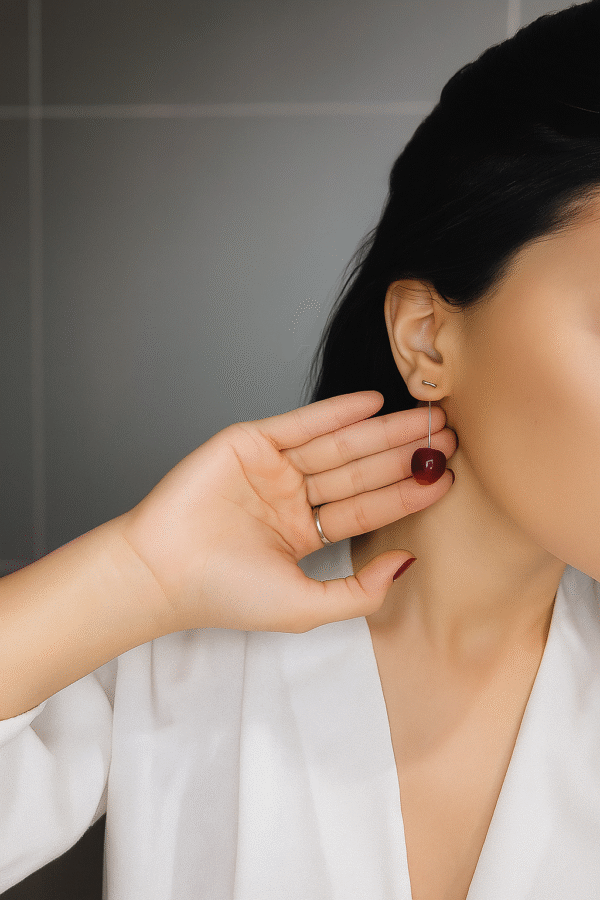 Aros Cherry, plateados. - Imagen 2