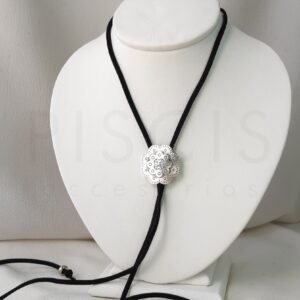 Choker corbatero Nashville, plateado.