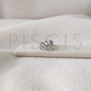 Helix Flor de loto mini strass, plateado.