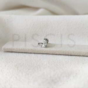 Helix doble strass, plateado.