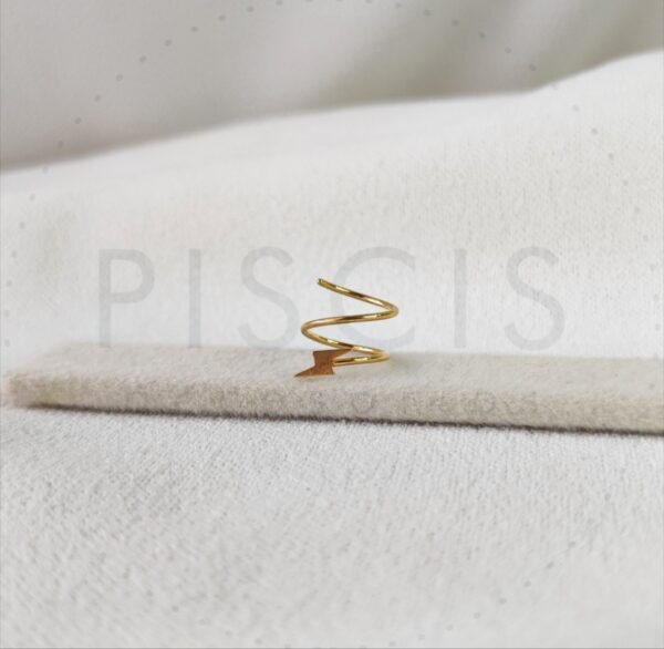 Piercing sin fin rulito doble rayo, dorado.