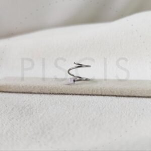 Piercing sin fin doble rulito rayo, plateado.