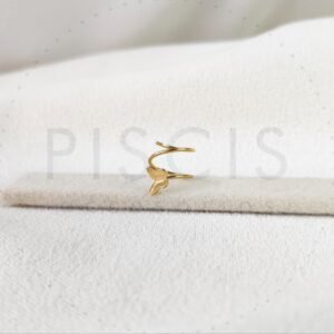 Piercing sin fin doble rulito mariposa, dorado.