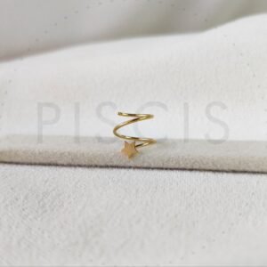 Piercing sin fin doble rulito estrella, dorado.