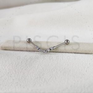 Piercing barra flexible, plateada.