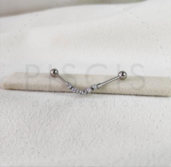 Piercing barra flexible, plateada.