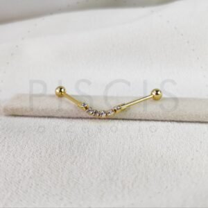 Piercing barra flexible, dorada.