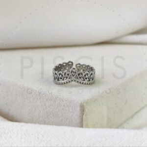 Anillo Rapunzel regulable, plateado.