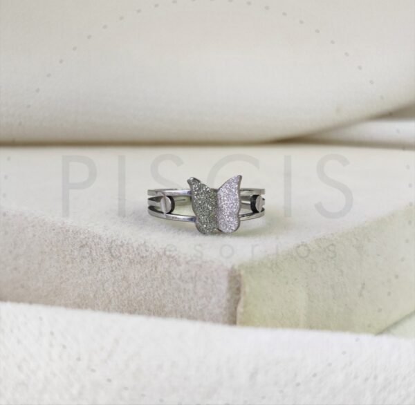 Anillo Farfalla, plateado.