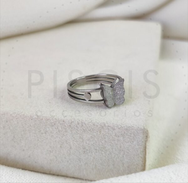Anillo Farfalla, plateado. - Imagen 2